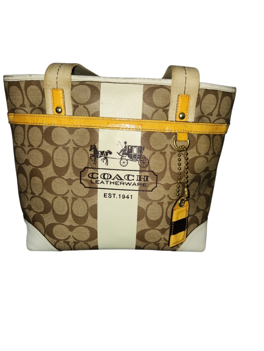 Coach Heritage Stripe Small Tote - GUC
